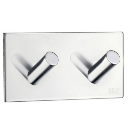 Self adhesive double hook SMEDBO BESLAGSBODEN - Polished chrome