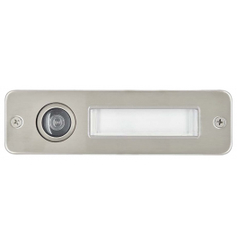 Door Viewer with label - Brushed stainless steel